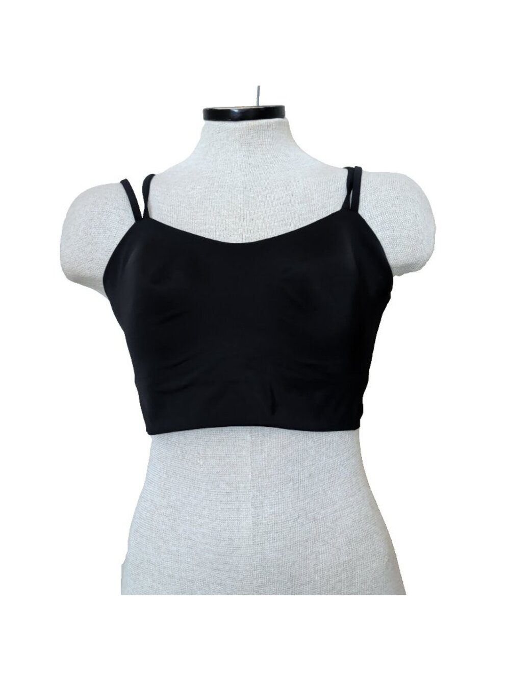 lululemon sports athletic bra size 12 black strappy yoga activewear-lp